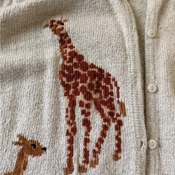 Marisa Christina Beige Animal Safari Cardigan Natural Fibers Cotton & Linen - Picture 5 of 10